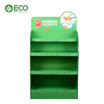 China High Quality Recyclable Mall Display Stand Cardboard Tool Foldable Display Rack for sale