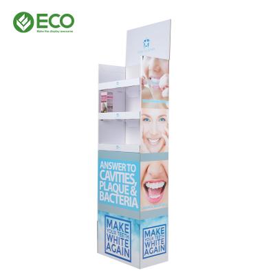 China New Design Mall Cardboard Floor Display Rack Retail Toothbrush Display Toothpaste Display Stand for sale