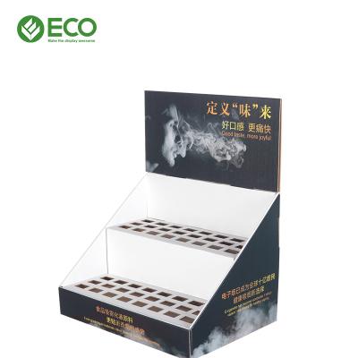 China New Product Paper Desktop Cardboard Cigarette Display Stand Electronic Cigarette Display Rack for sale