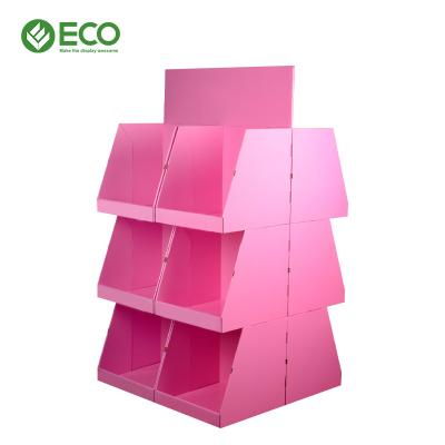 China Customized Recyclable Corrugated Paper Quarter Pallet Display Stand Cardboard Pallet Display For Supermarket Display Rack for sale