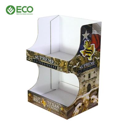 China Custom Two Tier Shopping Mall Factory Display Cardboard Display Box Table Top Display Stand Counter For Retail Store for sale