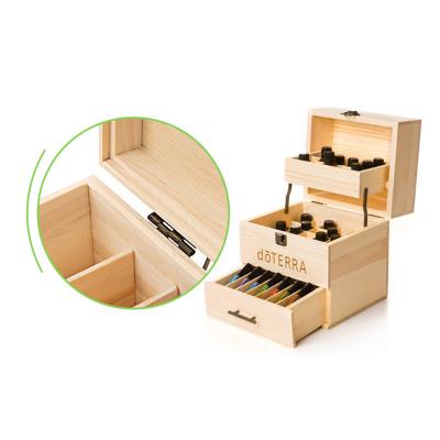 China FOB reference price of 3 tier 59 pine slots doterra oil storage case essential wooden packaging gift box for sale