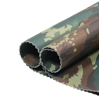 China waterproof camouflage Polyester Cloth Fabric 600D oxford Double face compound  Laminated fabric for sale