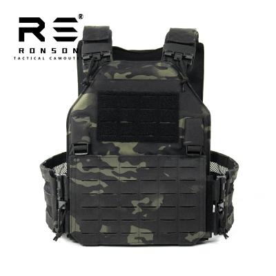 China Tactical vest in Multicam black camouflage of military 500D nylon cordura fabric for sale