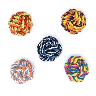 China Viable Manufacturer Wholesale Puppy Toys Small Rope Balls Pet Teething Training Toy Chewing Cotton Ball for sale