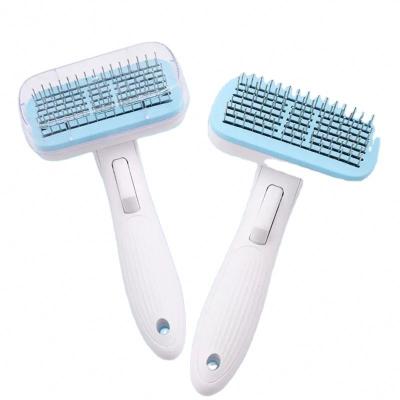 China Manufacturer Automatic Dog Cat Hair Removal Brush Self Mold Slicker Sustainable Pet Grooming Cleaning Comb for sale