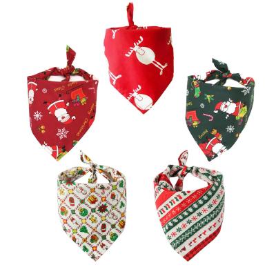 China Wholesale Customized Party Padded Triangle Pattern Christmas Dog Fancy Elegant Holiday Bandana Eco-friendly Bulk for sale