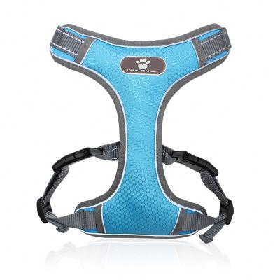 China Padded Dog Harness No Pull Adjustable Reflective Soft Oxford Breathable Vest Pet Harness Walking Front Clip Harness Easy Control for sale