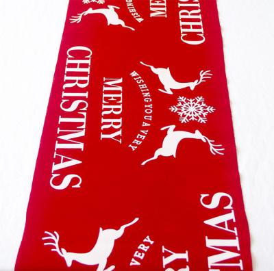 China Festival Decoration Hot Sale Cotton Santa Table Runner For Christmas Decoration for sale