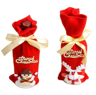 China Eco - Friendly Reusable Non Woven Christmas Wine Bottle Gift Bags for sale