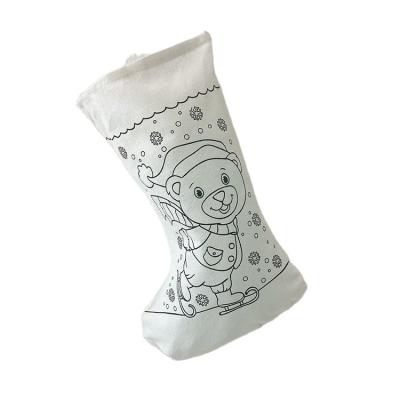 China 2020 Christamas Home Decoration Christmas Fabric Socks Customized Printing For Gift Party Supplies for sale