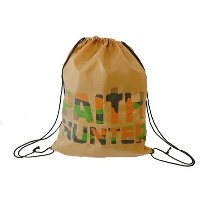 China Light Recyclable Whole Drawstring Back Vending Bag With Custom Logo for sale