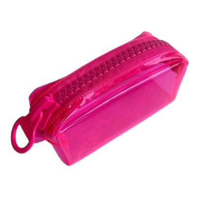 China Durable New Arrival Bright PVC Cosmetic Makeup Bag With Big Zipper for sale