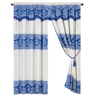 China Wholesale Insulated Jacquard Rod Drapery Cheap Fancy Window Curtain For Living Room for sale