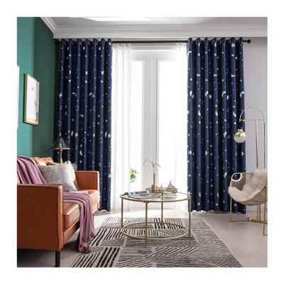 China 2 Pcs Hot Stamping China Living Room Blackout Curtain 100% Polyester Cheap Modern Luxury Blackout Window Curtain Hotel Room Curtains for sale