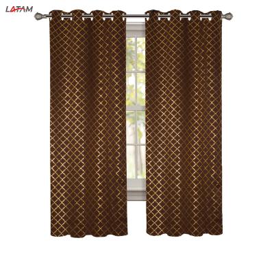 China Wholesale Blackout Polyester Foil Print Blackout Window Curtain For Luxury Living Room for sale