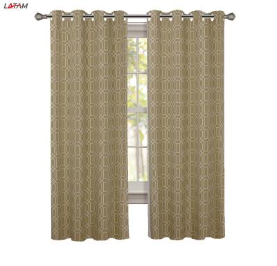 China Geometric Blackout Window Curtains Pattern Printed Modern Polyester Fabric High Quality Living Room Blackout Curtains Low Price Supply for sale