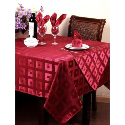 China Simple design waterproof wholesale cheap rectangle macrame polyester damask luxury tablecloth for sale