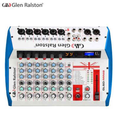 China Mini Glen Ralston Mini 8 DJ Mixer 8ch Audio Mixing Console With CE Certificate for sale