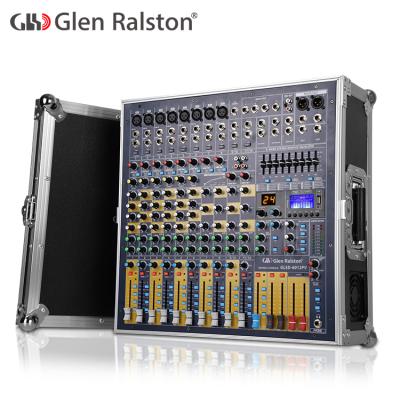 China Fashion Glen Ralston 12 Channels Input Power DJ Mixer Console 600W+600watts Professional Audio Digital Mixers Amplifier for sale