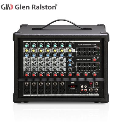 China Glen Ralston 6 Channel Professional Digital Music DJ Mixer Audio Controller with 700W DJ Audio Mixer with Low Price and USB 44*39.8*36.5(cm) for sale