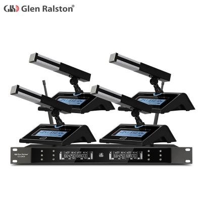 China Glen Ralston High Quality Flexible Gooseneck Microphone Conference Microphone 4 Channel Wireless Microphone for sale