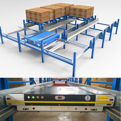 China Radio Shuttle Rack  Radio Shuttle Pallet Racking Two Way And Four Way Shuttle Shelves for sale