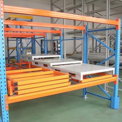 China 1000 kg Push-Back-Roller-Racking-Press im Regal-Push-Back-Palettenregal-System zu verkaufen