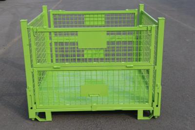 China Transport Heavy Duty Storage Metal Pallet Box Industrial Folding Metal Pallet Cage for sale