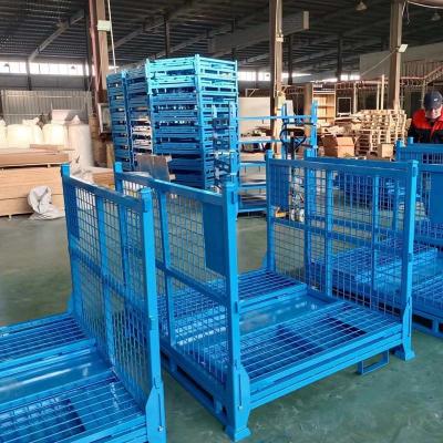 China Caja de material Caja de palets de acero para piezas industriales y almacenamiento en almacén en venta