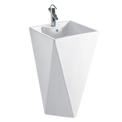 China European Style Easy Clean Elegant Basin Hand Wash Basin Ceramic Pedestal Bathroom Sink for sale