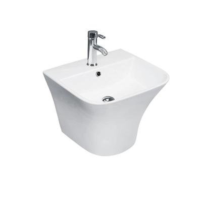 China Modern High Quality Ceramic Wall Mounted Hung Wash Basin Single Hole Sink Bathroom Products Wash Hand Sink for sale