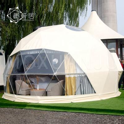 China Outdoor Luxury Tube Type Tent Stake Winter Steel Frame Geodesic Dome Glamping Resort Tent for sale