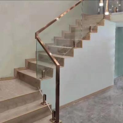 China Modern Aluminium Glass Balustrade Glass Railing Tempered Stair Handrail for sale