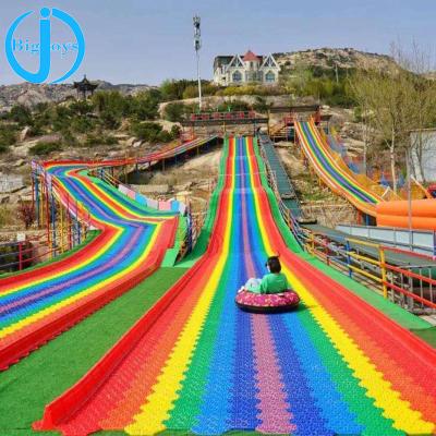 China Tilt Ground Supply Chinese Fun Colorful Artificial Rainbow Dry Slide For Sale for sale