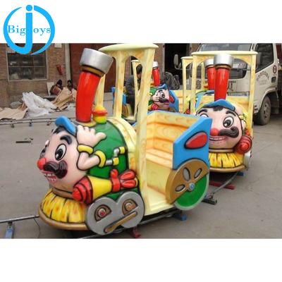 China Mini amusement fiberglass and steel clown train, electric track train for sale for sale