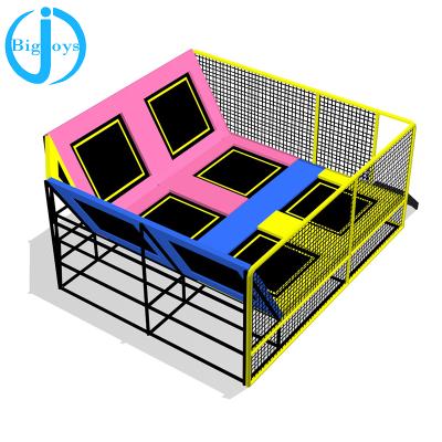 China 2021 Pop Business Jumping Trampoline Galvanized Steel Park , Jumping Trampoline Park For Kids And Adult for sale