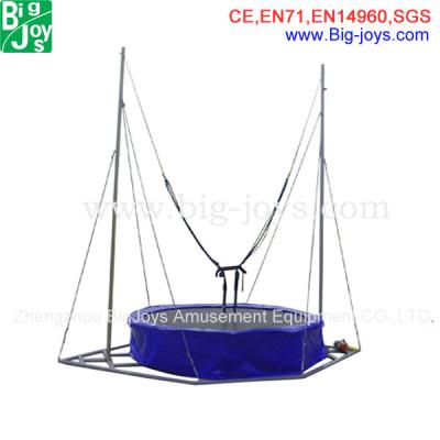 China Galvanized Steel+spring+pp single bungee jumping trampoline for sale, kids and adults round bungee trampoline for sale