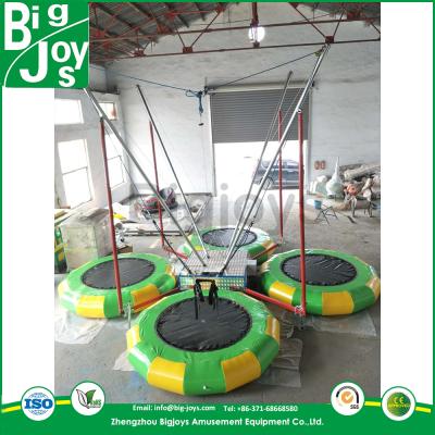 China Jumping mat made in the USA; Galvanize tubes inflatable bungee trampoline with motor, amusement park inflatable bungee trampoline for sale