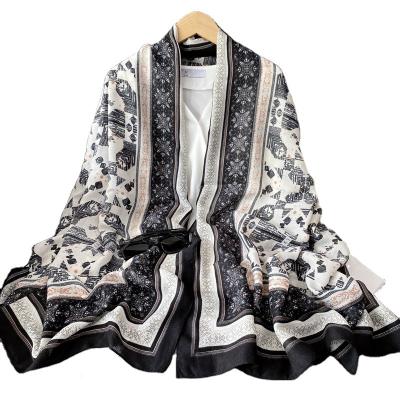 China Lady Scarves Fashion Sale Fashion Multi Print Hijabs Shawls Trendy Wholesale Hot Design Luxury Scarf Long Silk Felling Scarves For Lady for sale