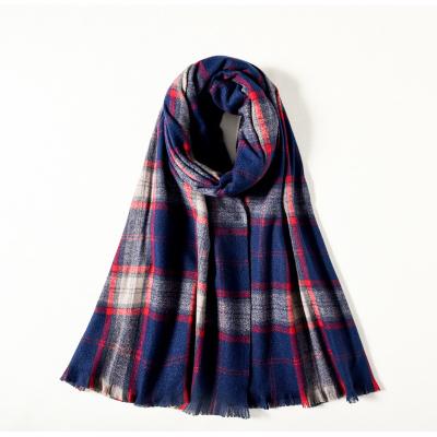 China Lady's Fashion Classic Checked Design Pashmina Winter Scarf High Quality Wholesale Plain Long Hot Sale Cashmere Scarf Shawl for sale