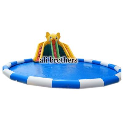 China Giant Elephant Octopus PVC Inflatable Water Slide With Inflatable Pool Slide for sale