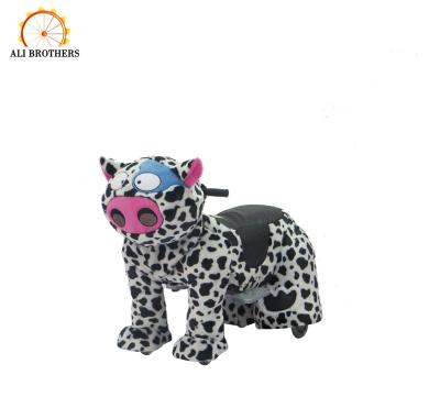 China Hot Selling 12V Plush Stuffed Toy Battery Drive Electric Motorized Kiddie Animal Ride For Mall Coin Operated Rental for sale