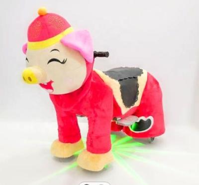 China High quality indoor electric plush kiddie metal battery operated walking animal ride on toy for sale