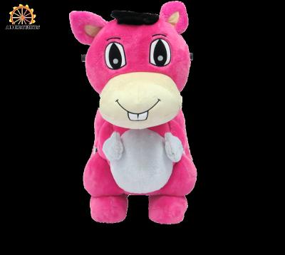 China Coin Operated Toy Motorized Battery Electric Indoor Stuffed Animal Plush Toy Walking Ride For Shopping Mall for sale