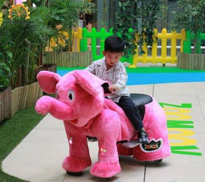 China Hot Sale 12V Electric Motorized Toy Kiddie Kiddie Ride On Plush Frame And Soft Plush Sight Iron And Battery Drive Iron For Mall Coin Operated Rental for sale