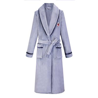 China The Latest Gray Phase Edge Soft Skin Design Bathrobe Set Unisex Thick Couple Bathrobes for sale