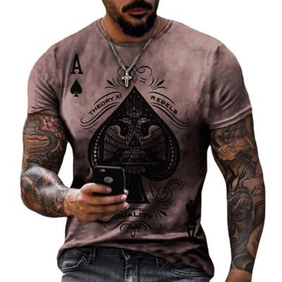 China Customized Casual Tight Men's Clothing Big Size Men's Street Short Sleeved Printed T-Shirt Anti-Wrinkle for sale