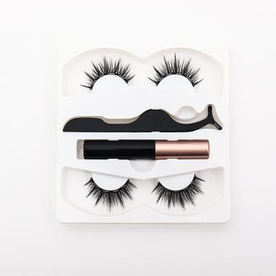 China Feather Two Pairs Of Magnets, Thick False Eyelashes, Natural Rubber Free Magnetic Eyeliner Eyeliner Makers Magnetic Sucking Wholes for sale