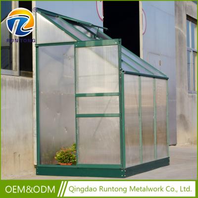 China Qingdao Easily Assembled RUNTONG Lean To Mini Aluminum Garden Greenhouse Greenhouse for sale